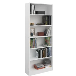 Hobby-Bücherregal 198 cm-5 Fachböden-weiß