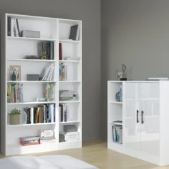 Hobby-Bücherregal 198 cm-5 Fachböden-weiß