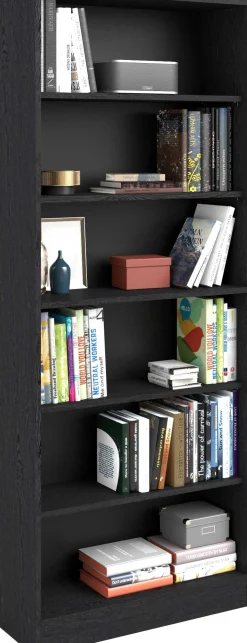 Hobby-Bücherregal 198 cm-5 Fachböden-schwarz