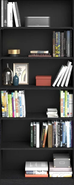 Hobby-Bücherregal 198 cm-5 Fachböden-schwarz