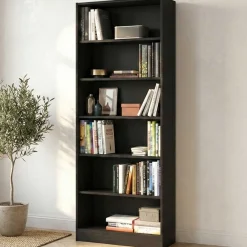 Hobby-Bücherregal 198 cm-5 Fachböden-schwarz