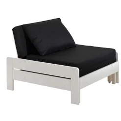 Hochbett Claire 140x200cm mit Bücherregal und Schlafsofa - weiß