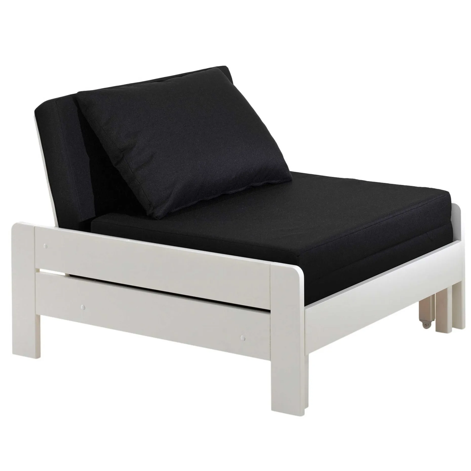 Hochbett Claire 90x200cm mit Bücherregal und Schlafsofa - weiß