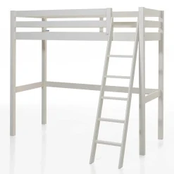 Hochbett Claire 90x200cm mit Bücherregal und Schlafsofa - weiß