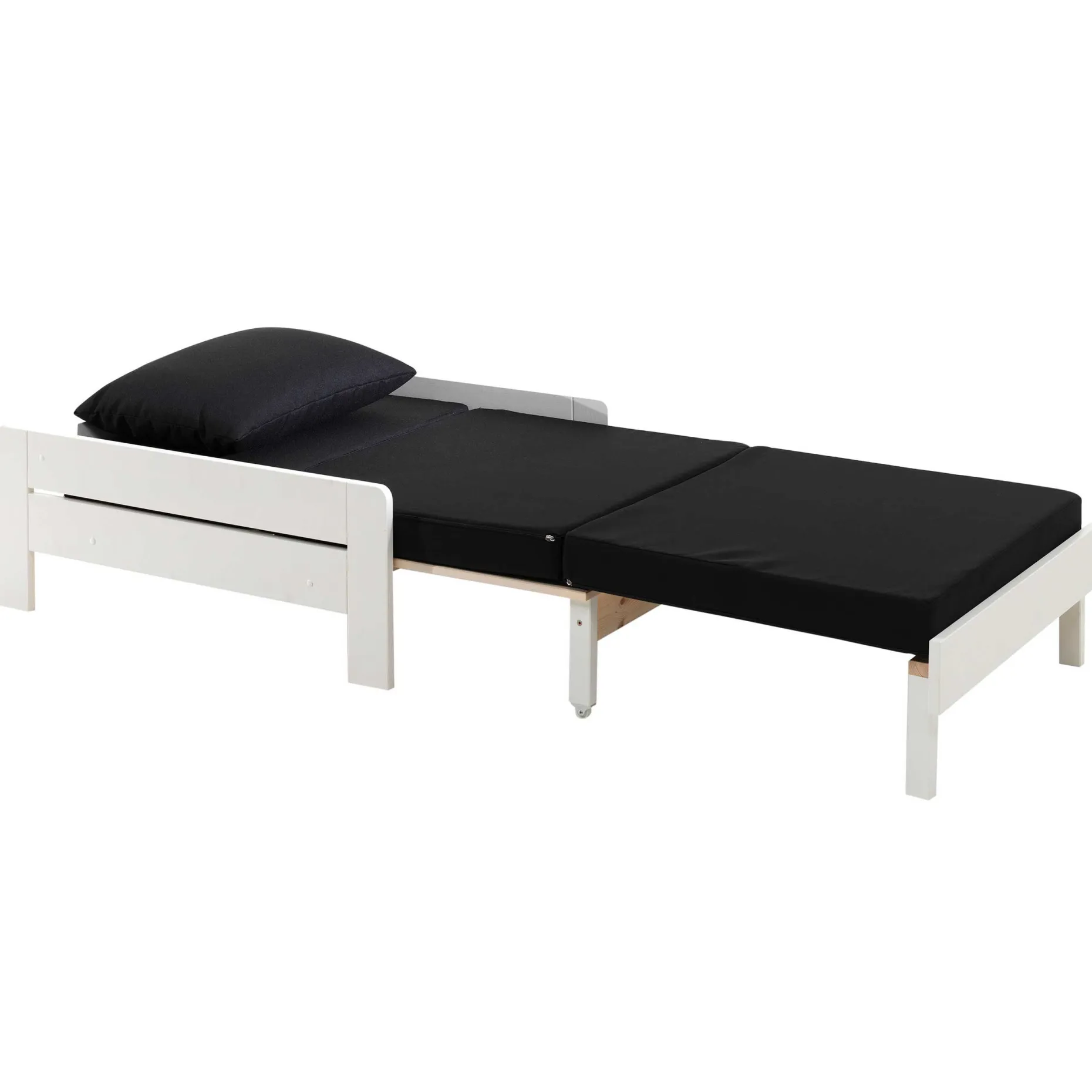 Hochbett Claire 140x200 mit Schlafsofa und Kommode - weiß