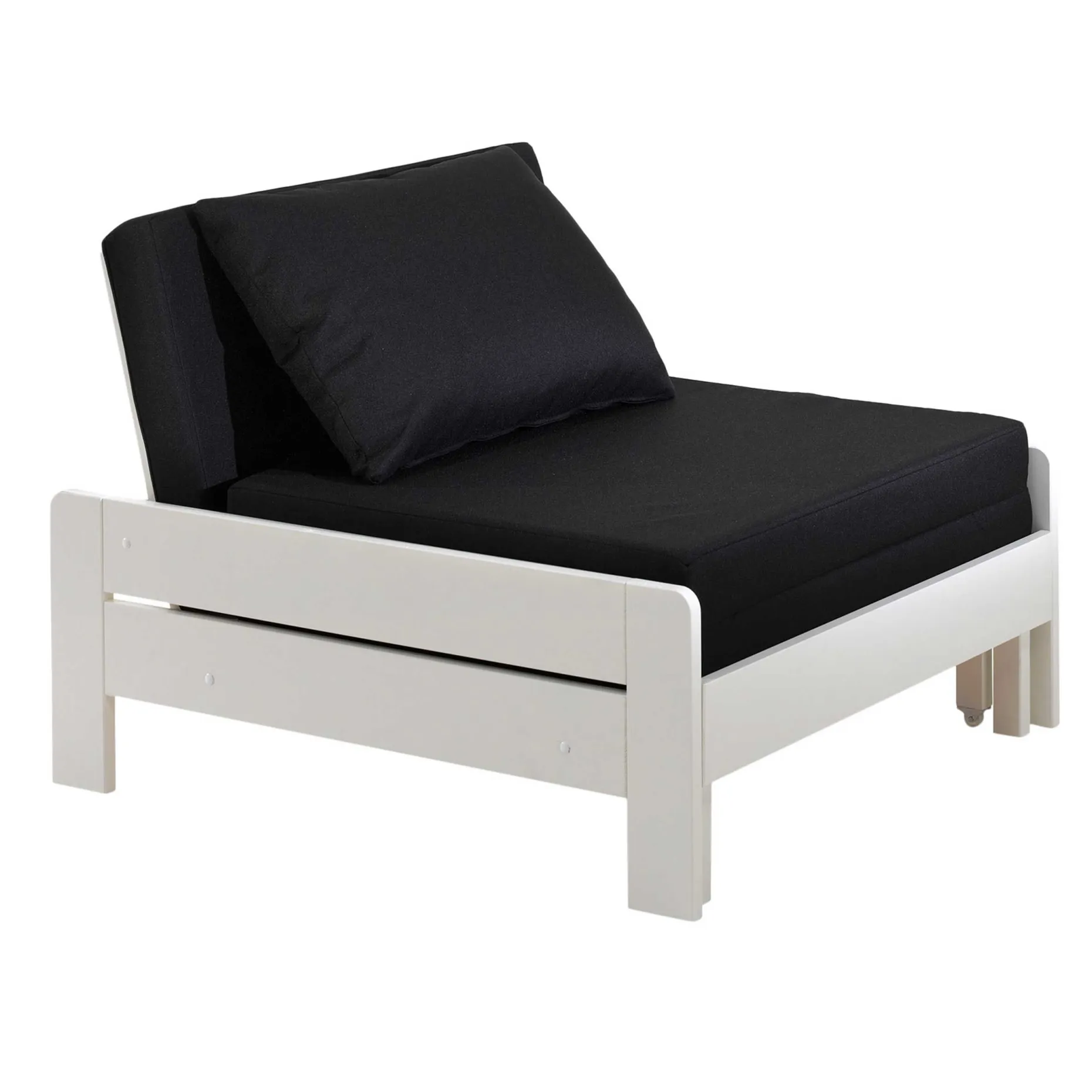 Hochbett Claire 140x200 mit Schlafsofa und Kommode - weiß