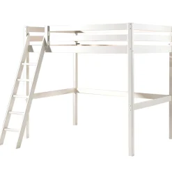Hochbett Claire 140x200 mit Schlafsofa und Kommode - weiß