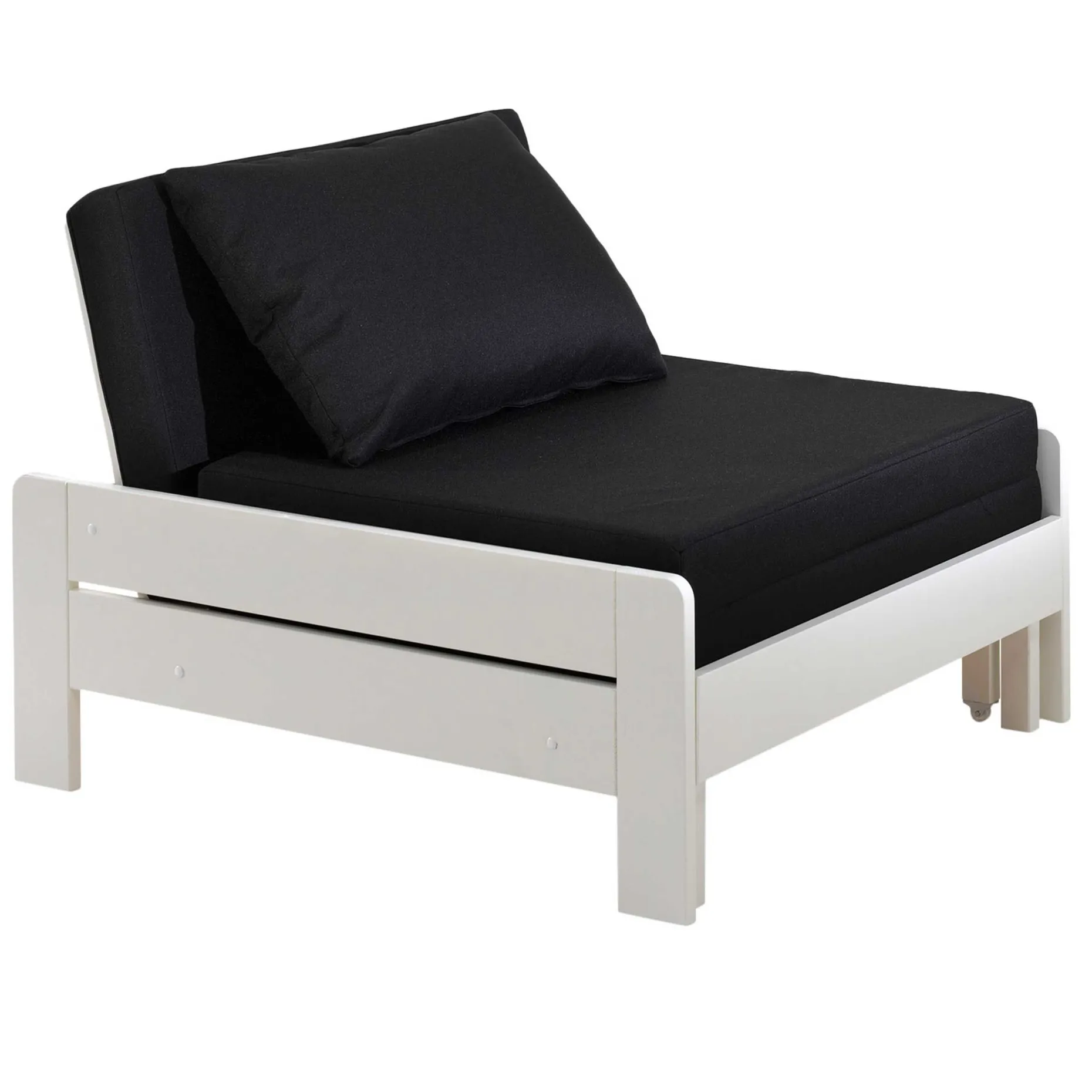 Hochbett Claire 90x200 mit Schlafsofa und Kommode - weiß