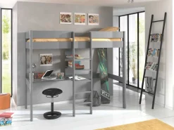 Hochbett Lena ohne Schlafsofa - grau