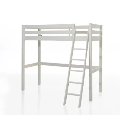 Hochbett Pino - 90x200cm - mit Bücherregal und Schlafsofa - Weiß