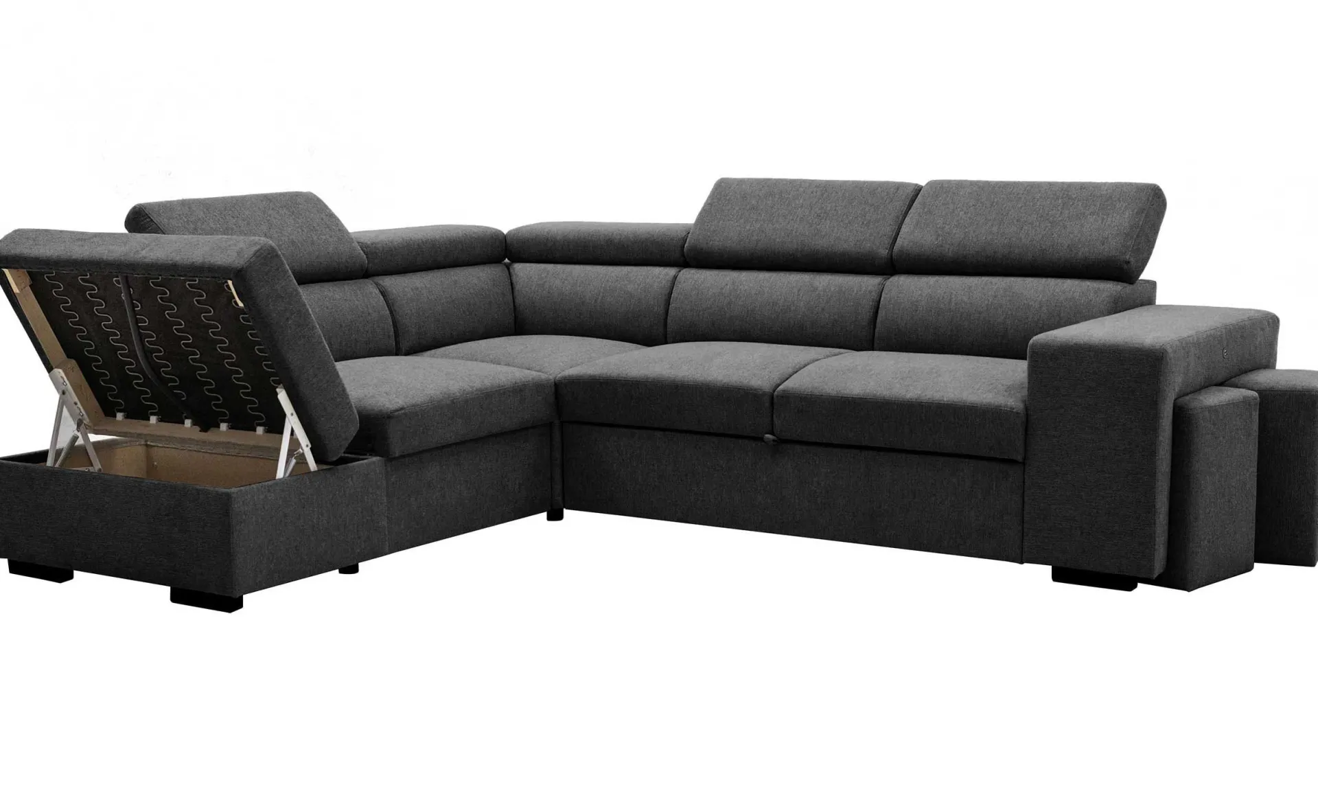 PGS Holmes Ecksofa links - Armlehnen verstellbar -