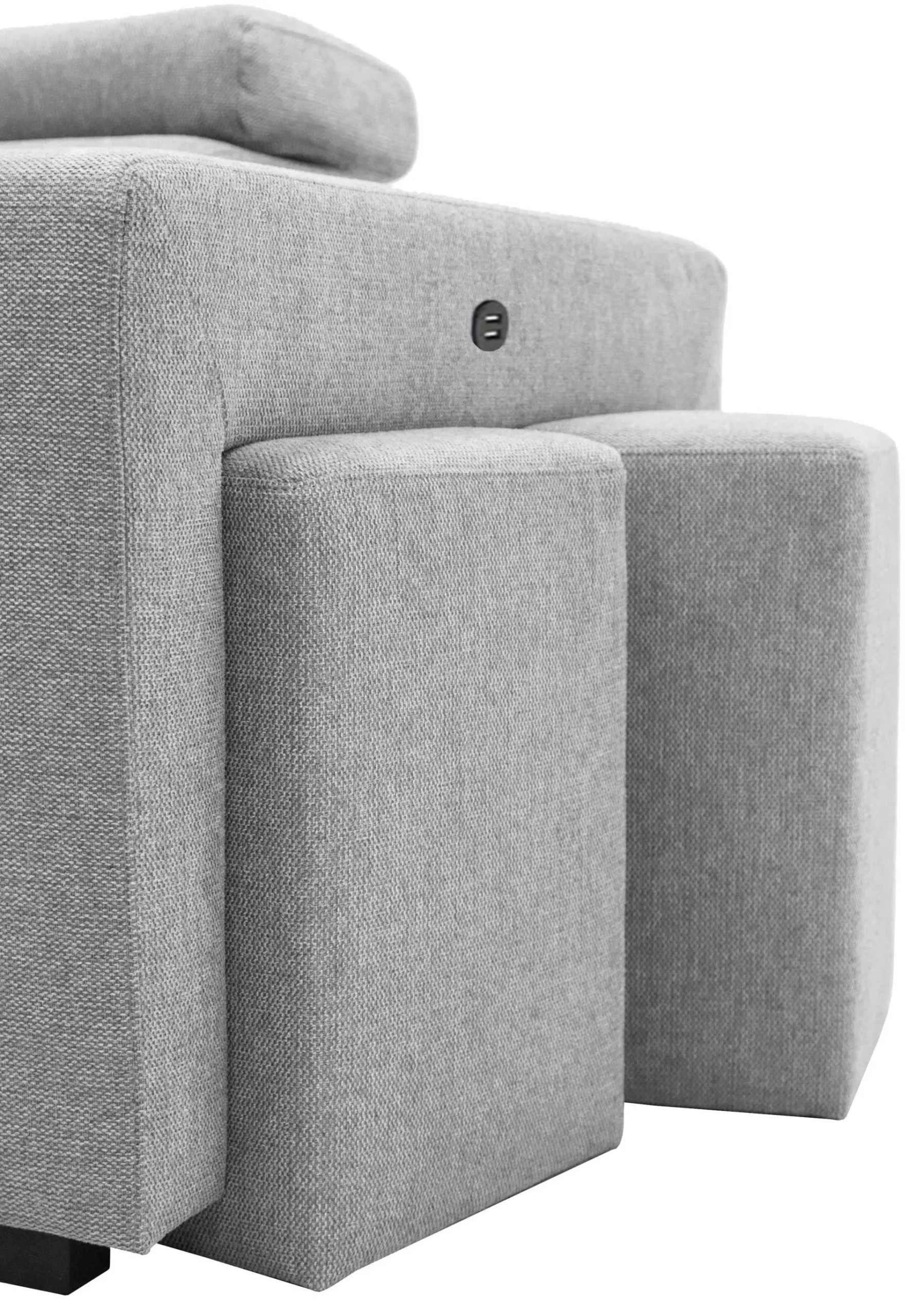 PGS Holmes Ecksofa links - Armlehnen verstellbar -