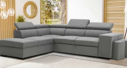 PGS Holmes Ecksofa links - Armlehnen verstellbar - dunkel