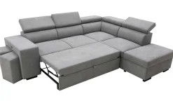 PGS Holmes Ecksofa links - Armlehnen verstellbar - dunkel