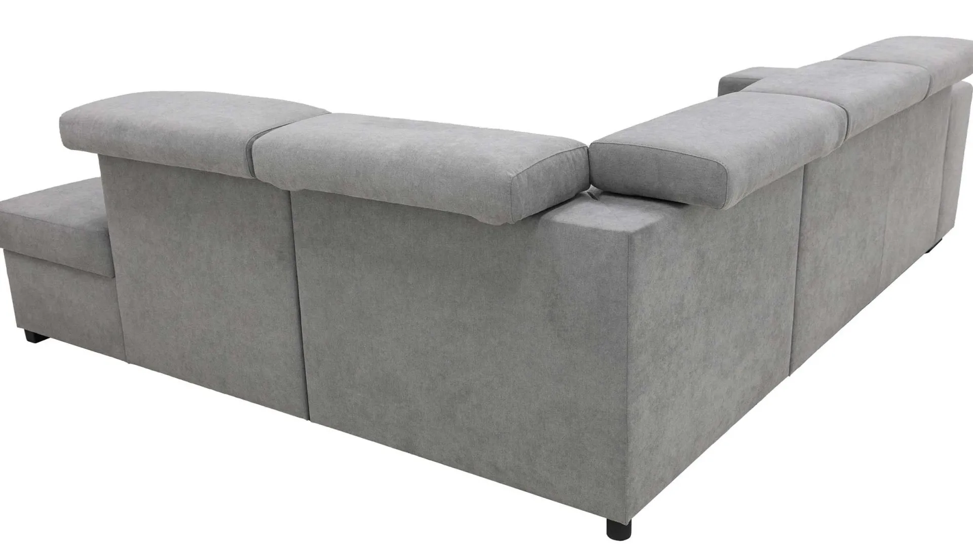 PGS Holmes Ecksofa links - Armlehnen verstellbar - dunkel