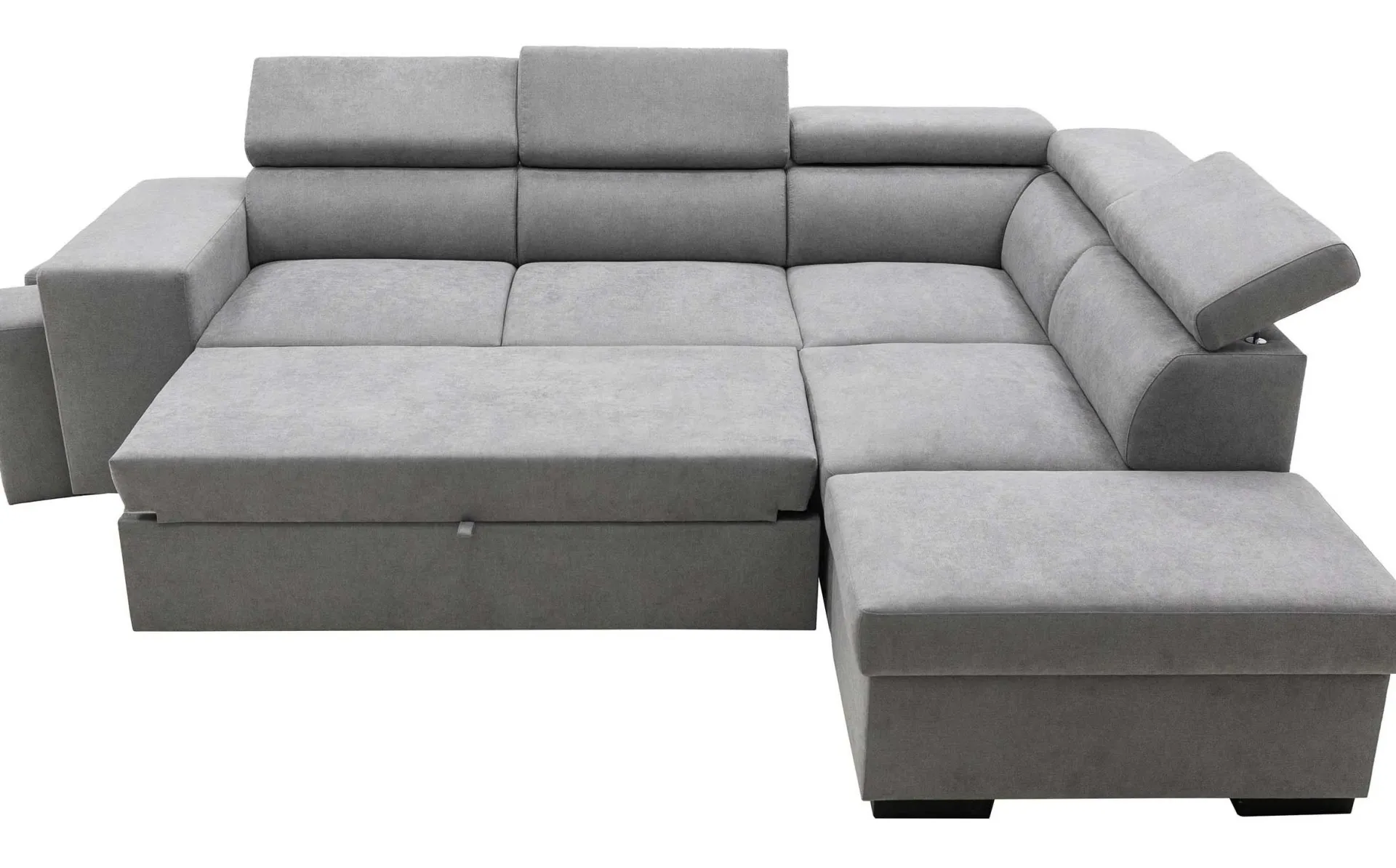 PGS Holmes Ecksofa links - Armlehnen verstellbar - dunkel