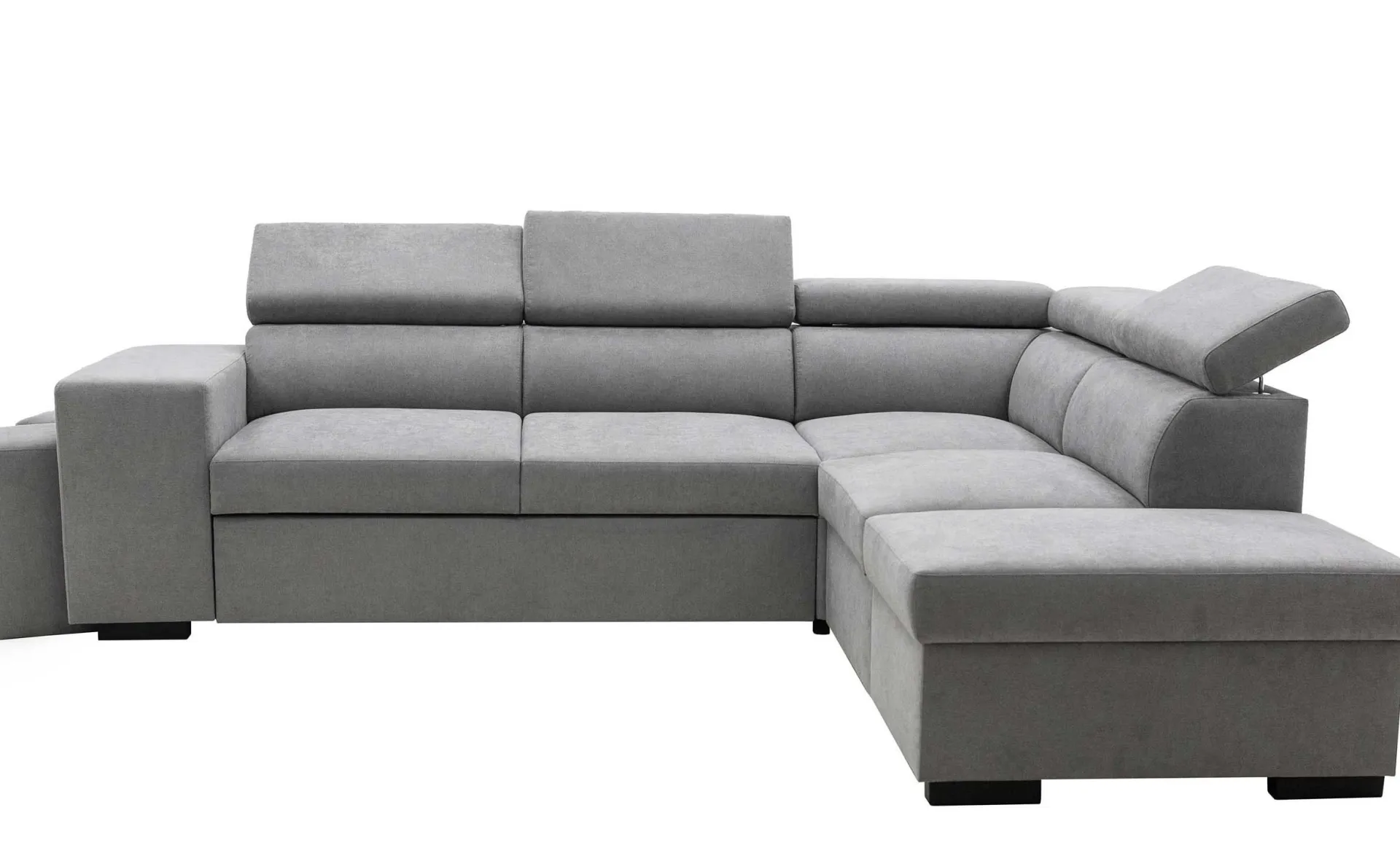 PGS Holmes Ecksofa links - Armlehnen verstellbar - dunkel