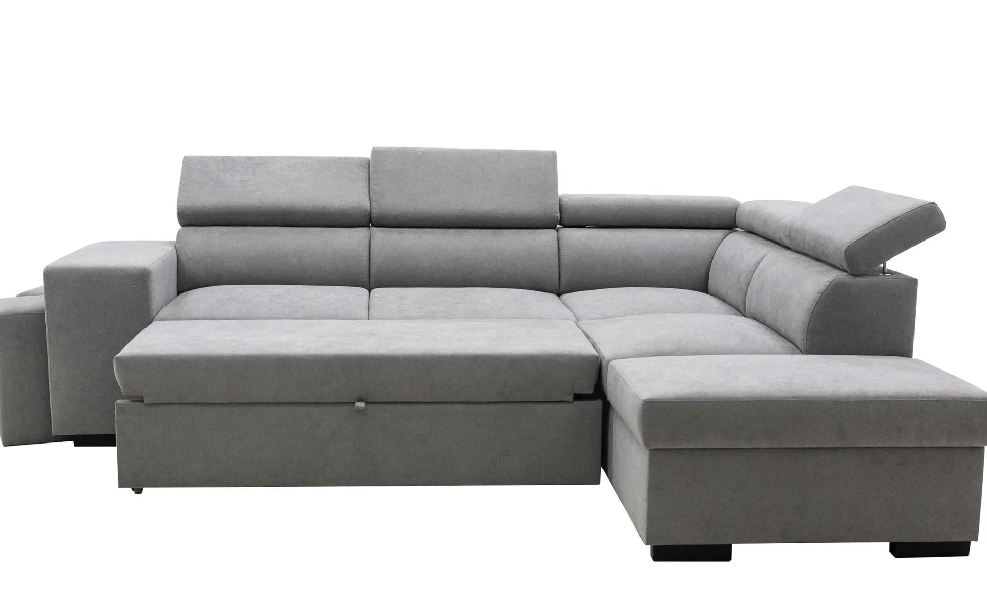 PGS Holmes Ecksofa links - Armlehnen verstellbar - dunkel