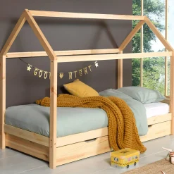 Home Bett Dallas 1 90x200 mit Bettkasten - Kieferholz