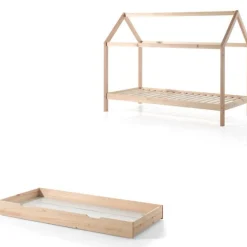 Home Bett Dallas 1 90x200 mit Bettkasten - Kieferholz