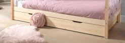 Home Bett Dallas 3 90x200 mit Bettkasten - Kieferholz