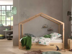 Home Bett Dallas 3 90x200 mit Bettkasten - Kieferholz
