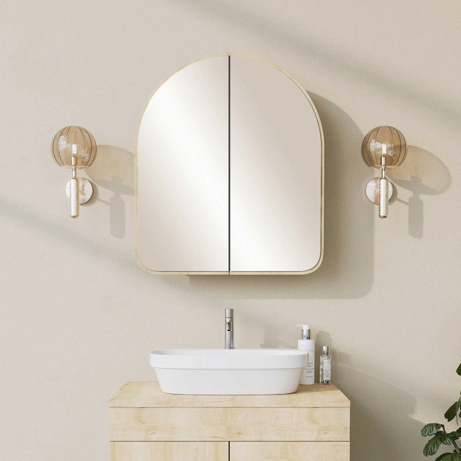 Hope Cabinet Badezimmerschrank | 100 % Hartfaserplatte | Beige