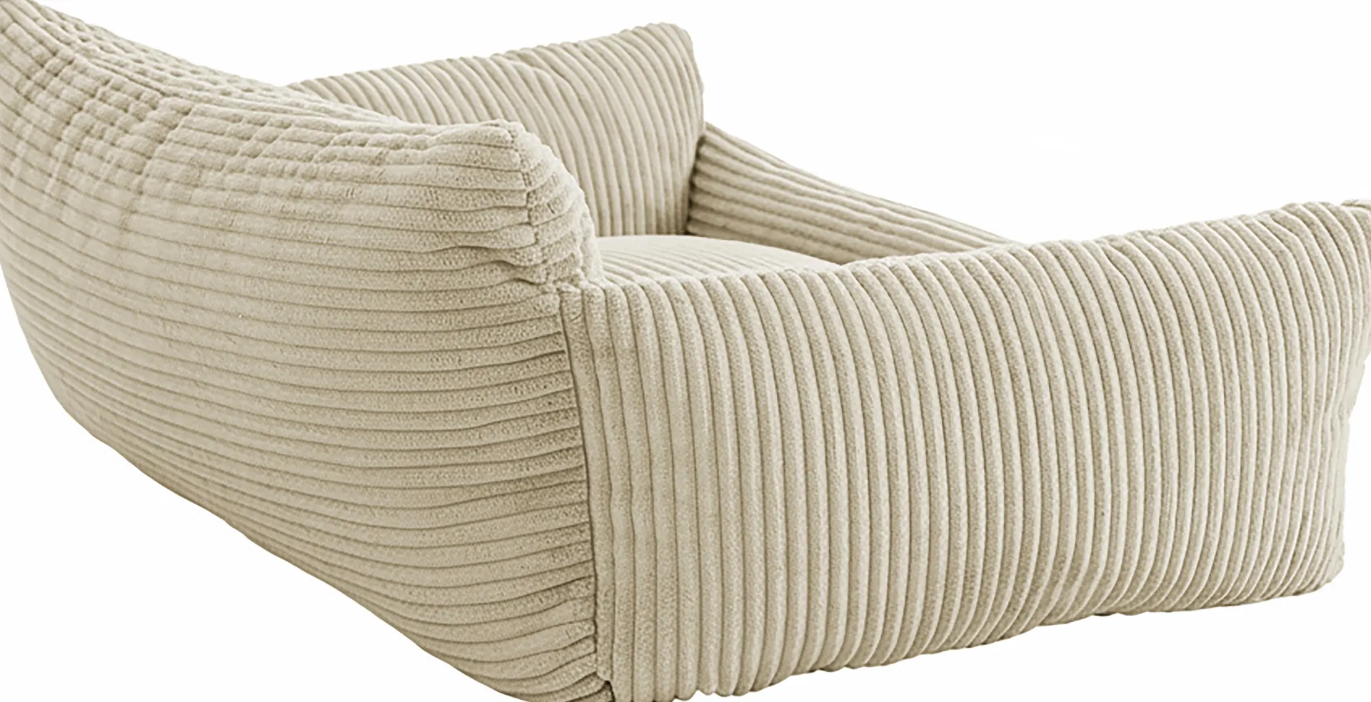 Emob Hundebett Punch - 85x66x29cm - Rippensamt - creme
