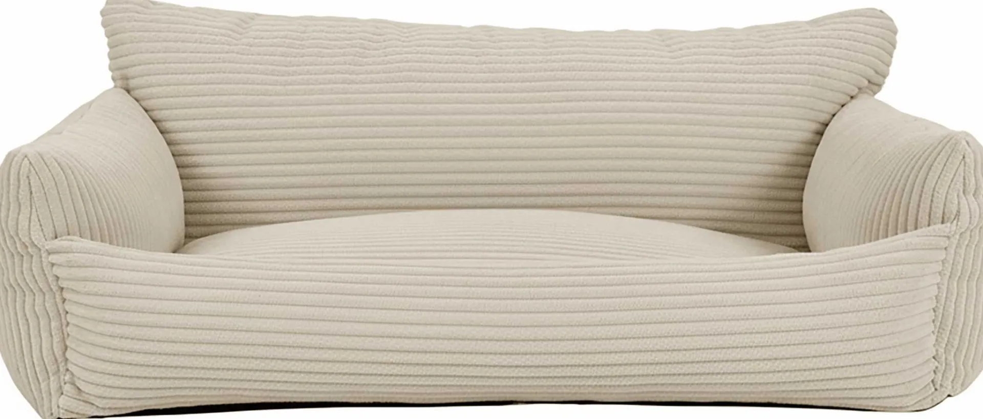 Emob Hundebett Punch - 85x66x29cm - Rippensamt - creme