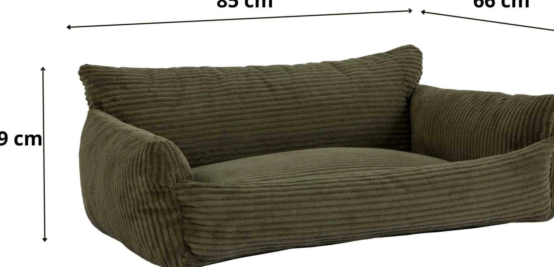 Emob Hundebett Punch - 85x66x29cm - Rippensamt -