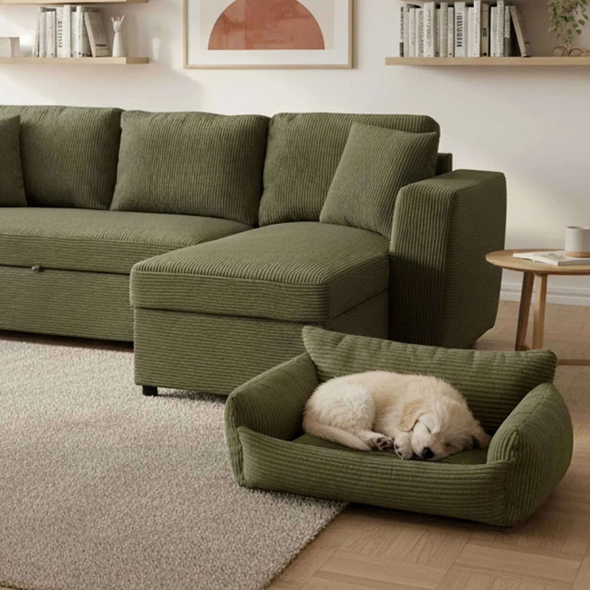 Emob Hundebett Punch - 85x66x29cm - Rippensamt -