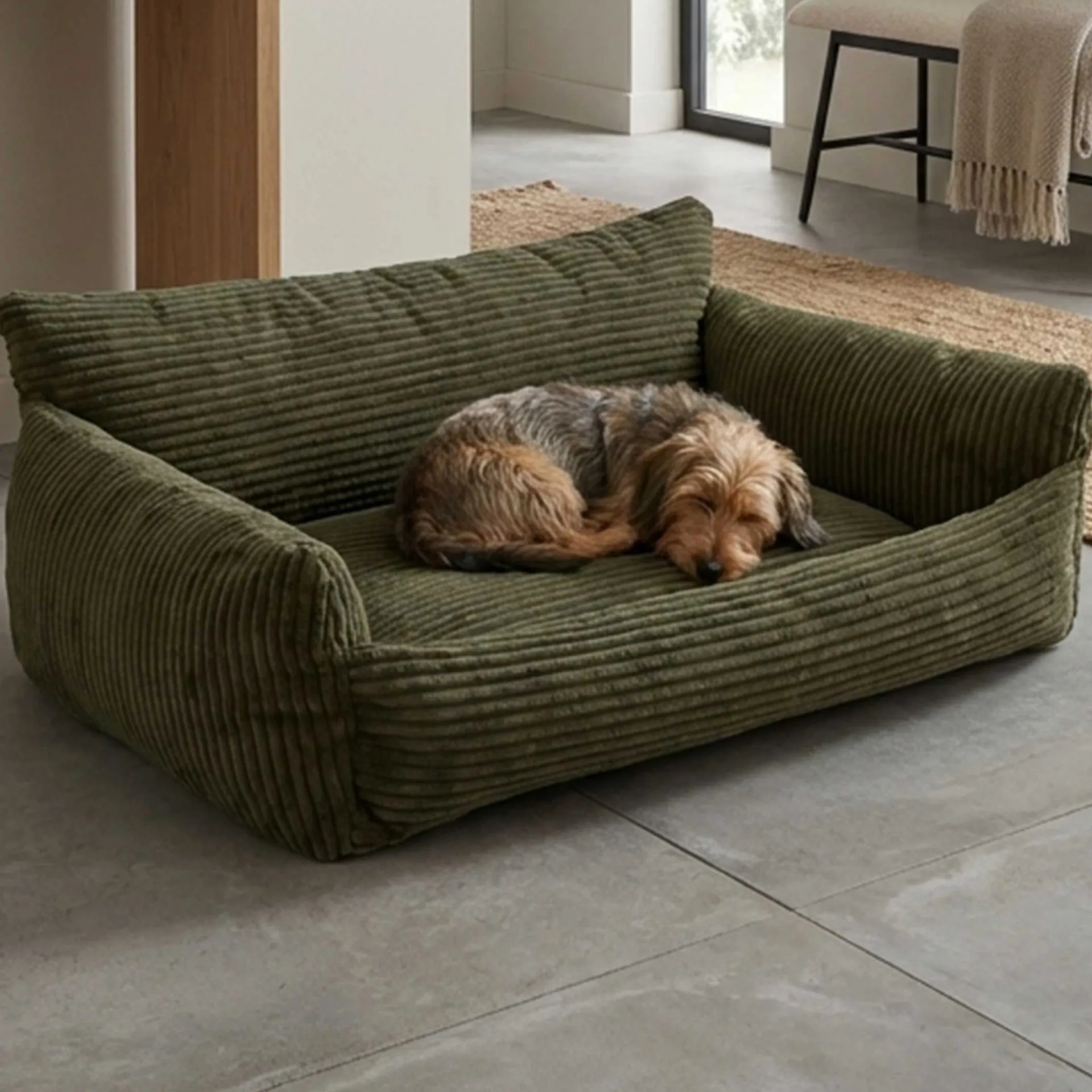 Emob Hundebett Punch - 85x66x29cm - Rippensamt -