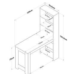 Emob JA102 Küchentisch | 100 % MELAMIN | Walnuss, Weiß