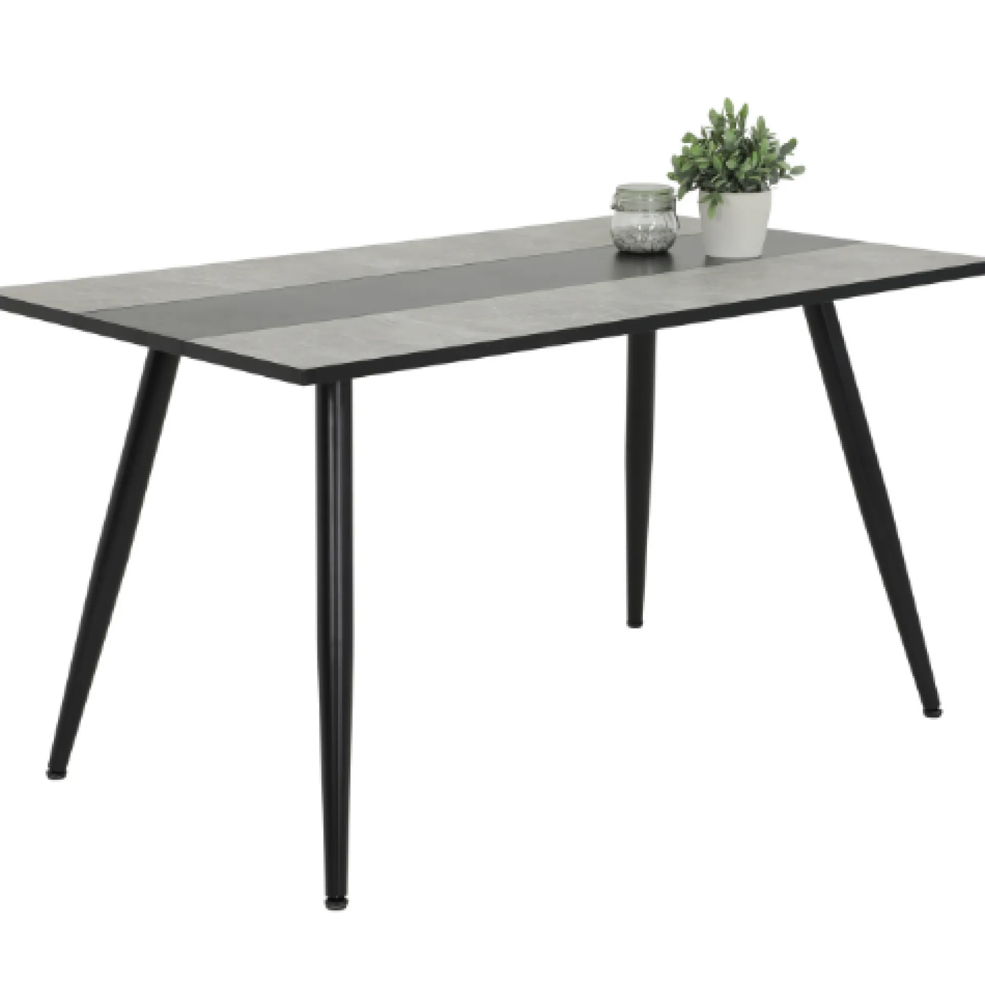 Hela Jamina Esstisch 140x80 cm-Beton/Schwarz