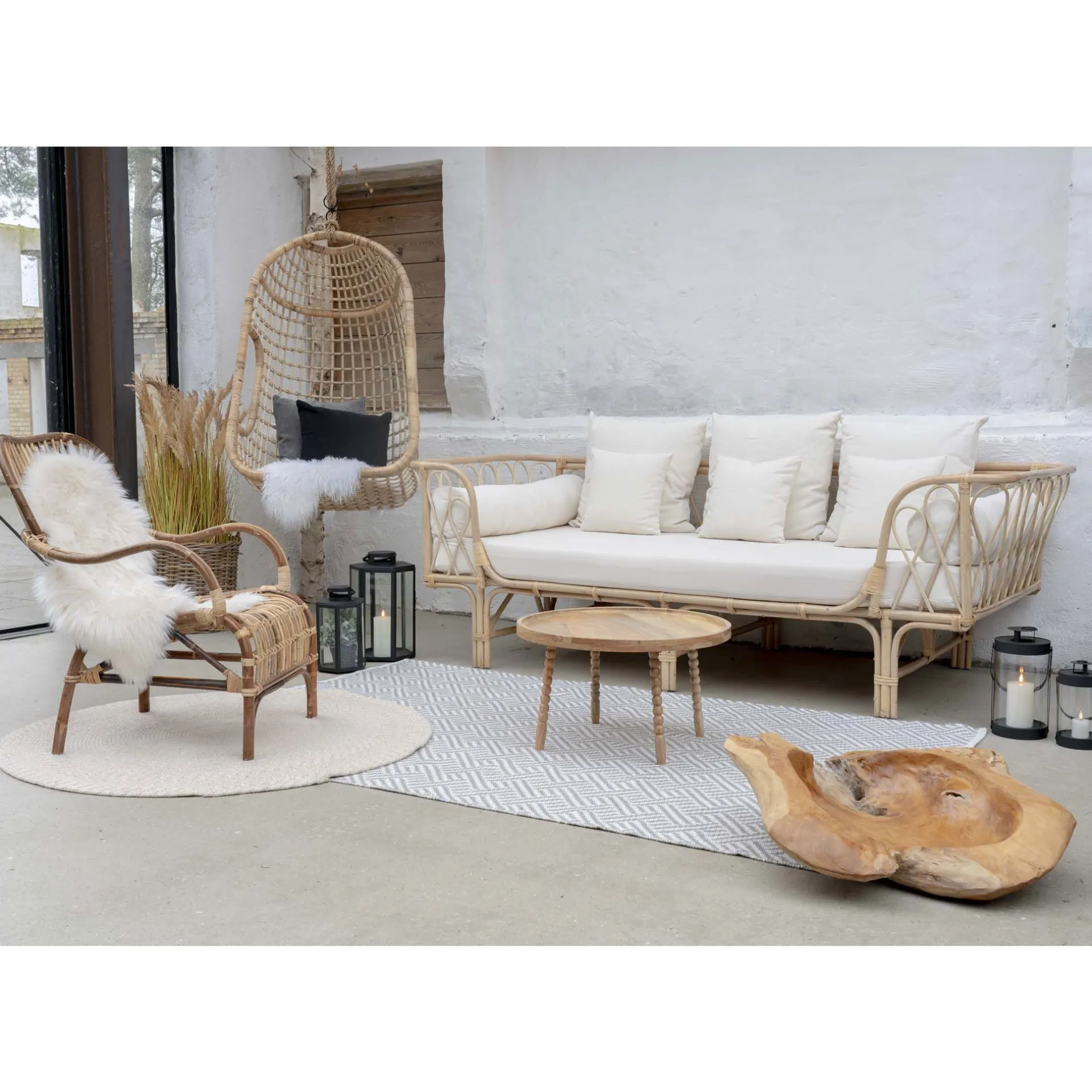 House Nordic Jammu Couchtisch - Mangoholz natur Ø60x35 cm