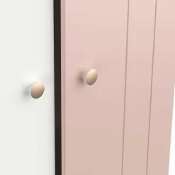 Janne Kleiderschrank 2 Flügeltüren, 1 Kleiderstange, 1 Einlegeboden und 1 Schublade-mattrosa/mattweiß
