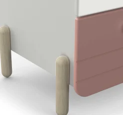 Janne Kleiderschrank 2 Flügeltüren, 1 Kleiderstange, 1 Einlegeboden und 1 Schublade-mattrosa/mattweiß