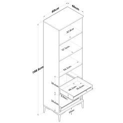 JE110 - 2945 Mehrzweckschrank | 100 % MELAMIN | Weiß