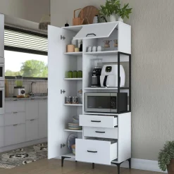 JE112 - 2958 Mehrzweckschrank | 100 % MELAMIN | Weiß