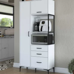 JE112 - 2958 Mehrzweckschrank | 100 % MELAMIN | Weiß