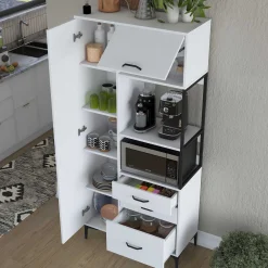 JE112 - 2958 Mehrzweckschrank | 100 % MELAMIN | Weiß