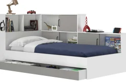 Jugendbett mit Stauraum Erwan | 90 x 200 cm | Design Grey Moon