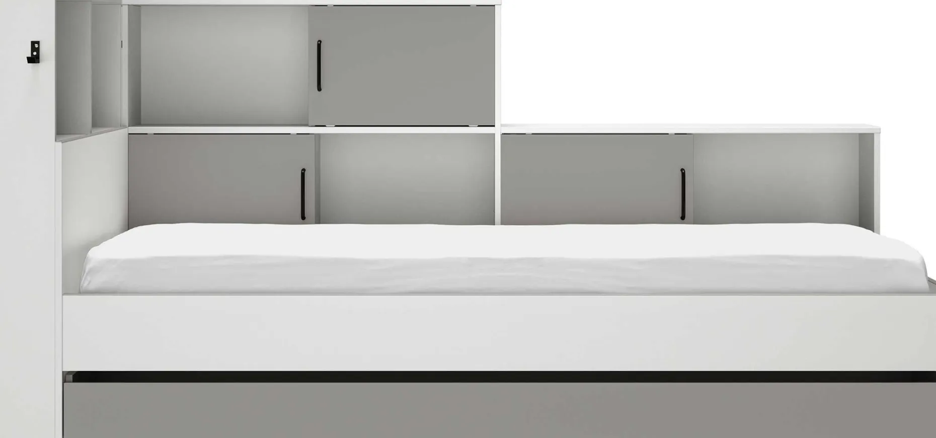 Jugendbett mit Stauraum Erwan | 90 x 200 cm | Design Grey Moon