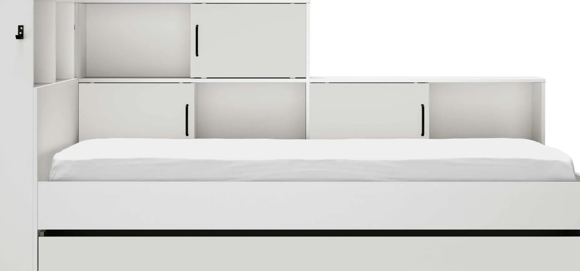 Jugendbett mit Stauraum Erwan | 90 x 200 cm | weiß