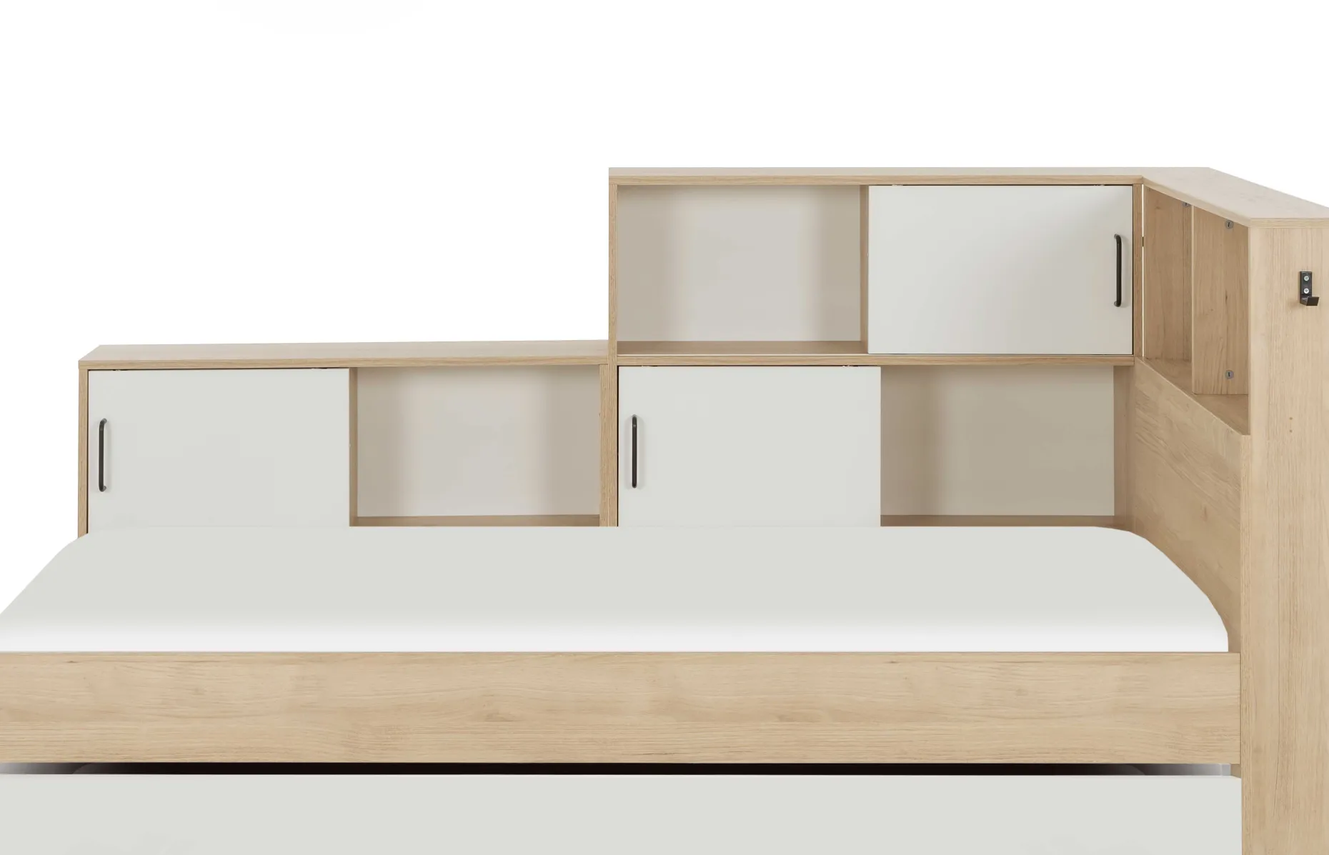 Jugendbett mit Stauraum Erwan - 221x120x104 cm - Eiche