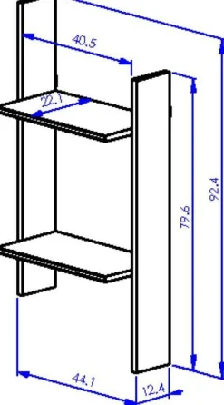 Kinder Gautier - Gami Jugendzimmer Nael: Bett 90x200 mit Lattenrost, Kommode, Nachttisch, Wandregal - Eiche Dekor/schwarz