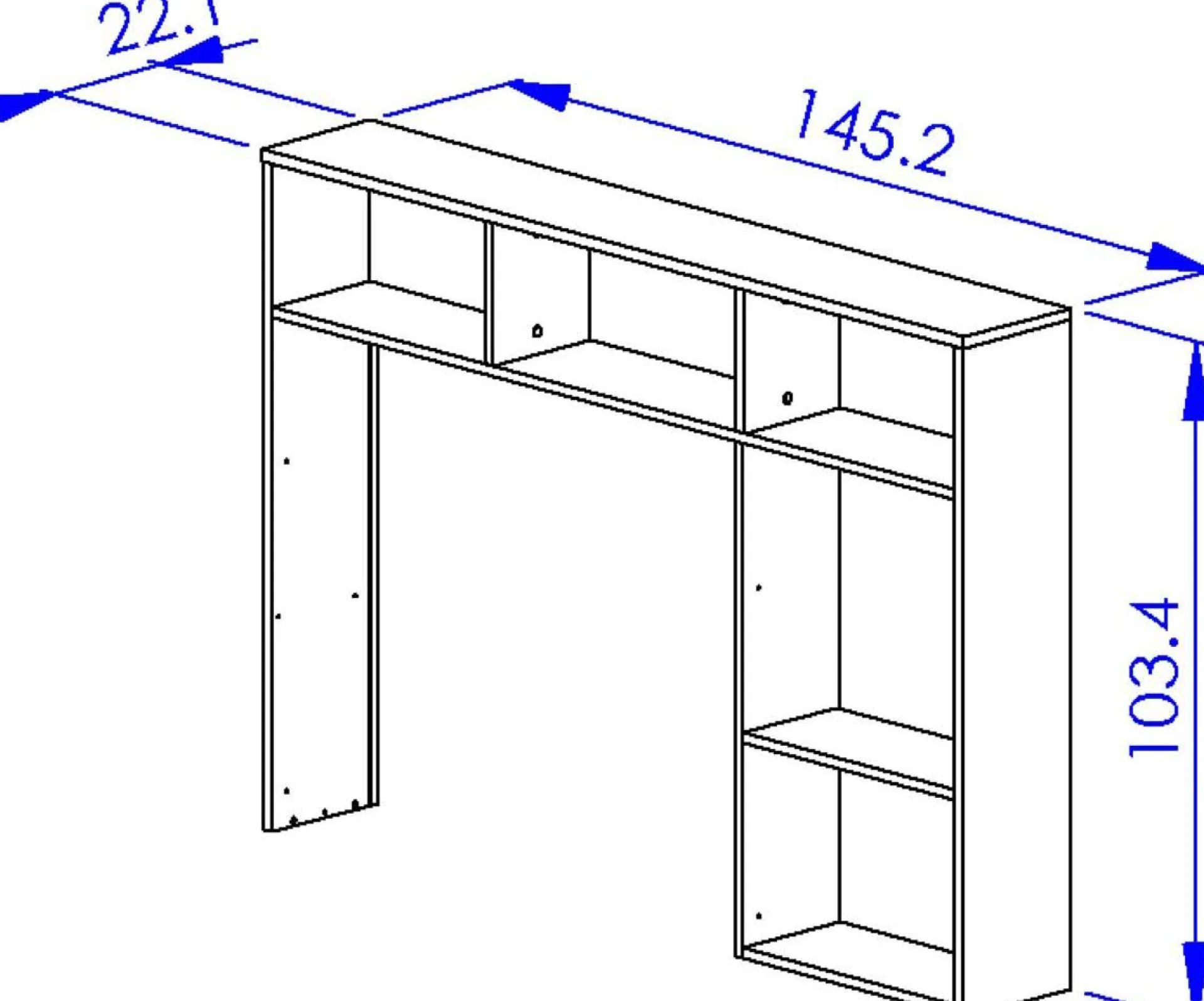 Kinder Gautier - Gami Jugendzimmer Nael: Bett 90x190 mit Rückwand, Kommode, Nachttisch, Wandregal - Eiche Dekor/schwarz
