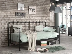 Kabinenbett Bronxx Metall 90x200 - mattschwarz