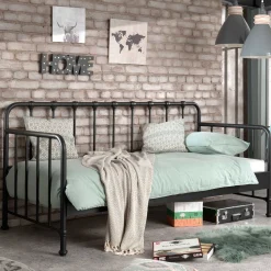 Kabinenbett Bronxx Metall 90x200 - mattschwarz