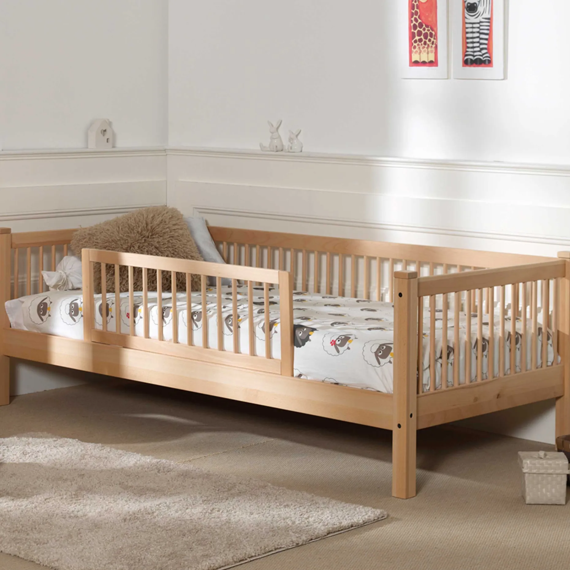 Kabinenbett Forrest 90x200 cm mit Bettgitter - Buche